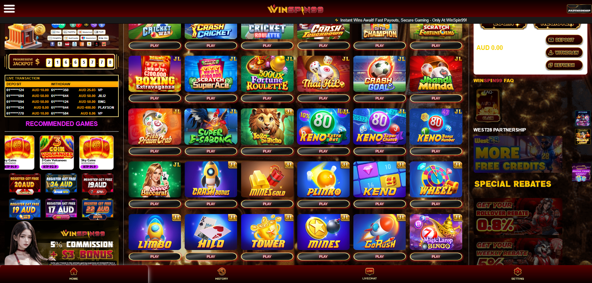 WinSpin99 Casino Screenshot 5